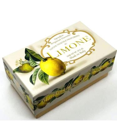 Saponificio Artigianale Fiorentino Lemon Soap 10.5 oz - Handmade in Tuscany, Italy for Moisturizing & Refreshing Skin - Buy Online on GoSupps.com