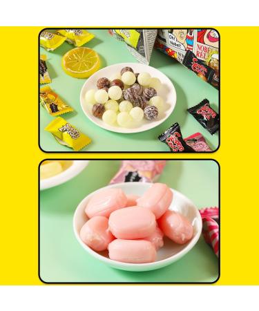 Nobel Japanese Candy Nostalgic Super Sour Lemon Hard Candy Chewy Bonbons Filled Candy Japanese Snacks Box & Candy Gift for Journey Through Asia Imported from Japan (Lemon - 60g Bags (Pack of 2)) - Buy Online on GoSupps.com