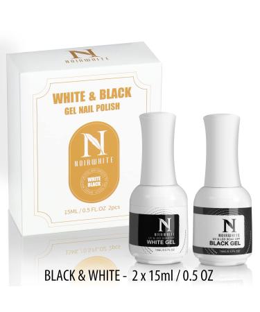 Black & White Gel Nail Polish Set - 2 x 15ml UV LED Soak Off for Long Lasting Nail Art | Perfect for Home Manicure & Salon DIY - Buy Online on GoSupps.com