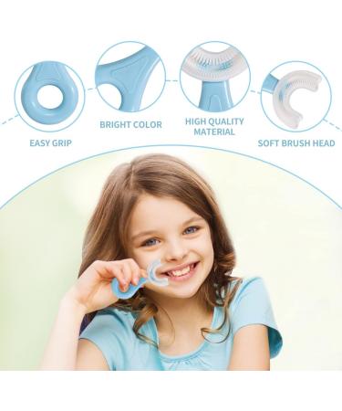 Kidszz Kids U-Shaped Silicone Toothbrush for Toddlers | Soft Food-Grade Brush | 360 Oral Cleaning | Ages 2-6 | 3-Pack - Buy Online on GoSupps.com