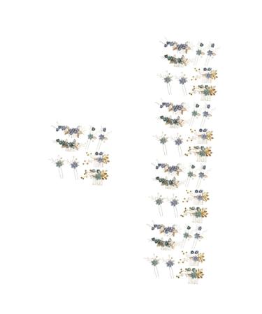 Beaupretty 10 Sets Hairpin Bridal Accessories Dusty Blue Hair Accessories Pearl Clips for Hair Pearl Hair Comb Bridal Hair Pin Rhinestone Headpiece Hair Pins Bride The Flowers Zinc Alloy Fork