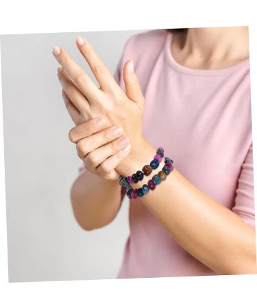 CALLARON 4 Pcs Colorful Stone Bracelet Miss Natural Stone Elasticity Gemstone Beads 1.2X8CMx2pcs Random Colorx2pcs - Buy Online on GoSupps.com