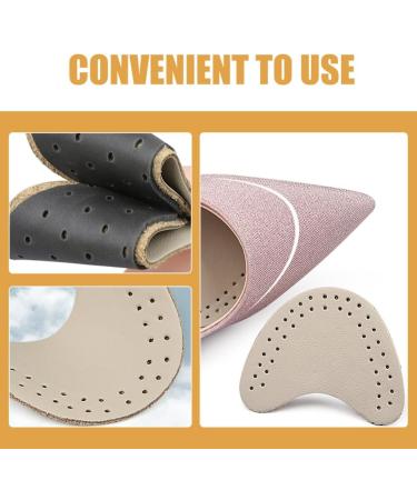 Healvian Forefoot Cushions - 8 Pairs High Heel Pads Anti-Slip Cow Leather & Latex Insoles for Women & Girls - Beige Metatarsal Support - Buy Online on GoSupps.com