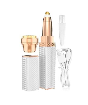 Electric Shaver for Women | Electric Women Underarms and Legs 2-in-1 Shaver | Outdoor Portable Eyebrow Hair Remover Rechargeable for Bathroom Camping White