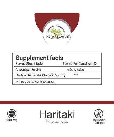 Nutranix Tan Haritaki 500mg Tablet - 60 Tablets for Indigestion Support - Buy Online on GoSupps.com