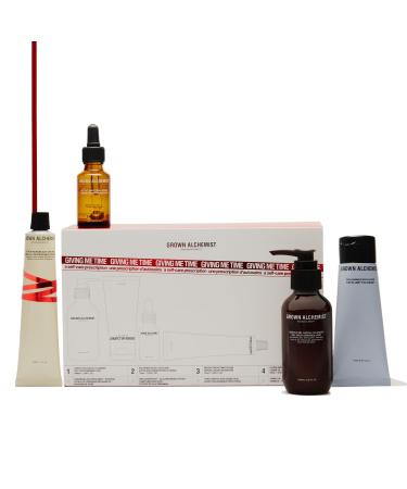 Grown Alchemist Giving Me Time Skincare Limited Edition Gift Set: with Gentle Gel Facial Cleanser 100ml Polishing Facial Exfoliant 75ml Instant Smoothing Serum 25ml Hydra-Repair Day Cream 65ml