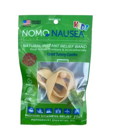 NOMO Anti Nausea Wristband | Relief Band for Children Who Gets Car and Sea Sick Stomach Aches & Flu | Motion Sickness Bands for Kids with Peppermint Essential Oils and Acupressure | Nude | Pack of 2