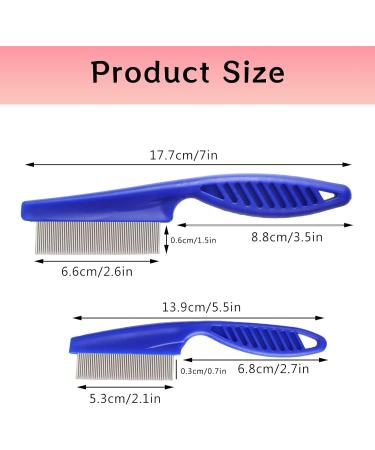BLMHTWO 2 Pieces Nit Comb Flea Comb for Cats Dandruff Comb Removal Lice Grooming Combs Fine Teeth Comb Blue Cat Comb Set for Removing Float Hair Tear Stain Blue - Buy Online on GoSupps.com