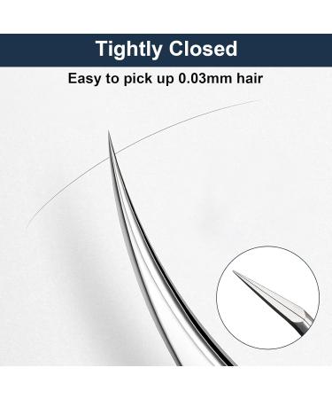 CGBE Curved Tweezers Set for Individual & Volume Lashes | Professional Precision Lashing Tweezers with Storage Case - Buy Online on GoSupps.com