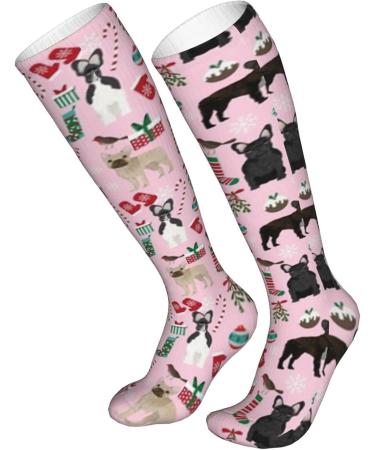 French Bulldog Christmas Compression Socks | Holiday 15-20 mmHg Support for Men & Women - Buy Online on GoSupps.com