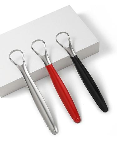 WILsem Steel Tongue Scraper - Red Tongue Cleaner for Oral Hygiene & Fresh Breath | International Shipping Available - Buy Online on GoSupps.com