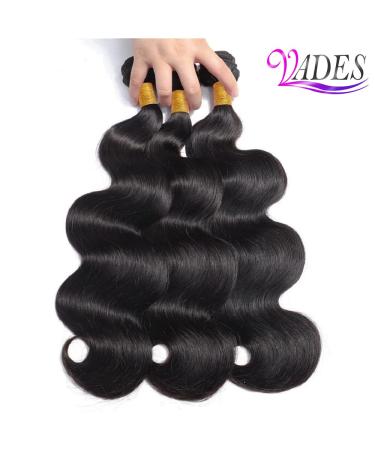 10A Brazilian Body Wave Human Hair Bundles - 20 22 24 Inch 3 Bundles - Unprocessed Virgin Hair Extensions in Natural Black Color - Buy Online on GoSupps.com