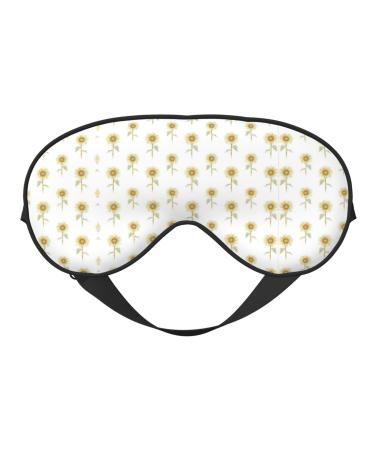 Sunflower hand painted floral Print Night Blackout Eyeshade with Elastic Strap Fit Shift Work Nap Travel Relaxing