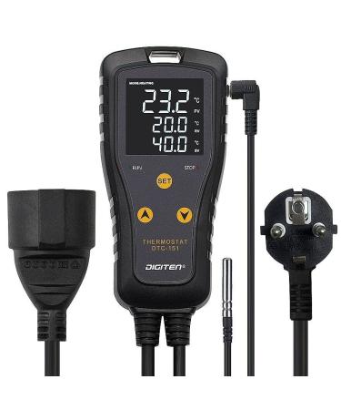 Digital temperature controller for greenhouse aquarium incubator terrarium thermostat stockets Support C / F heating and cooling mode 15a