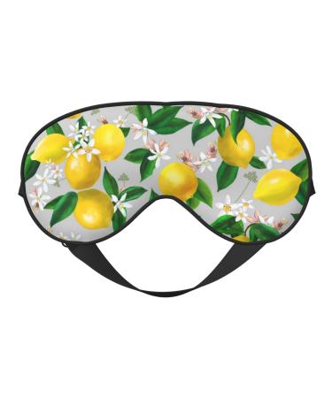 Lemon Seamless Pattern Oil Painting Effect Print Sleep Eye Mask Blindfold with Elastic Strap Headband Soft Eye Cover Eyeshade for Night Sleeping Travel