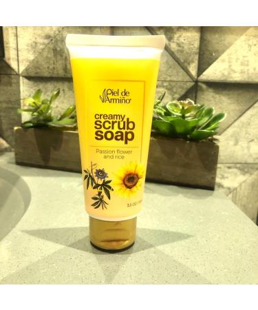 Buy Creamy Scrub Soap - Exfoliating Body Cleanser with Sunflower Oil & Shea Butter for Silky Soft Skin - Buy Online on GoSupps.com