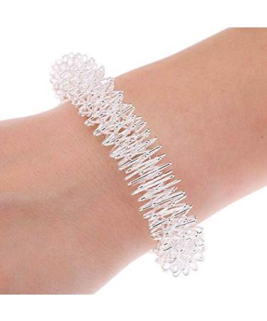 5-Piece Acupressure Massage Ring Set + 2 Wrist Massagers | Silver Acupressure Rings for Kids & Adults - Buy Online on GoSupps.com