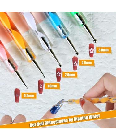 Xptieeck Nail Art Tool Set: Nail Pen Stamp Nail Painting Brush Nail Dotting Tool Nail Foil Manicure Tape Rhinestones for Nails - Buy Online on GoSupps.com