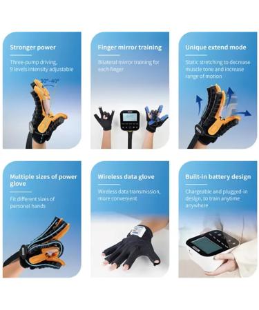 Hand Rehabilitation Robot Gloves - C12 Model for Stroke Recovery | 6 Training Modes | X-Large Left Hand Therapy Device for Hand Dysfunction - Buy Online on GoSupps.com