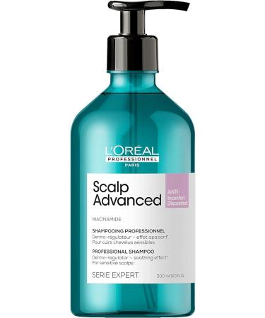 L'Oreal Professionnel Shampoo Scalp Advanced Shampoo for Sensitive Scalps For Dry or Oily Scalps Scalp Relief Intense Soother for Scalp Discomfort Serie Expert Professional 500 ML