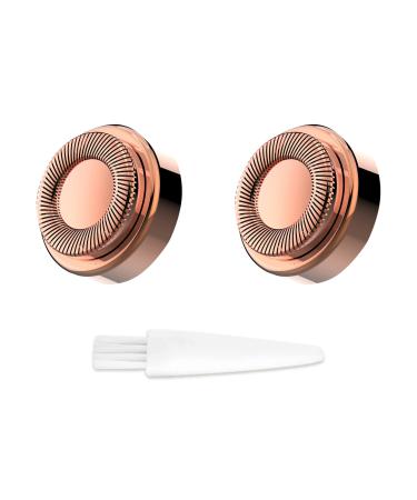 2 pieces of hair remover replacement heads compatible with generation 2 facial hair removal tool for women beauty tools facial hair removal replacement heads with 1 brush (rose god)