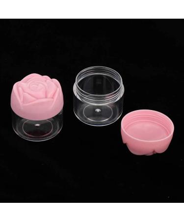 RONRONS 24 Pieces Rose Flower Shaped Empty Pot Jars Round Clear Leak Proof Plastic Cosmetic Container Jar with Lids for Travel Storage Eye Shadow Makeup Eye Shadow Nails Powder Paint Jewelry (Pink) - Buy Online on GoSupps.com