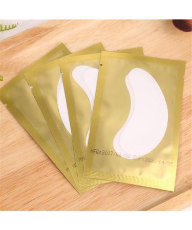 100 Pairs Set Eye Gel Patches Under Eye Pads Lint Free Lash Extension Eye Gel Patches for Eyelash Extension Eye Mask Beauty Tool (gold)