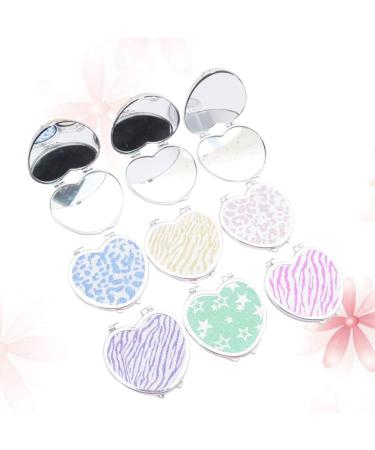 Minkissy Portable Heart Pocket Mirror - Foldable Double-Sided Steel Cosmetic Mirror for Girls & Women (Random Color) - Buy Online on GoSupps.com