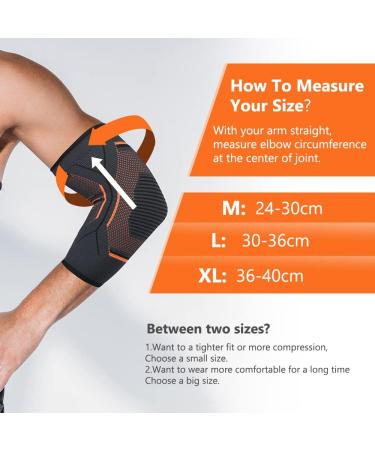ACWOO Elbow Support Strap XL - Anti-Slip Compression Brace for Tennis Elbow, Tendonitis & Arthritis - Orange Sports Sleeve for Powerlifting & Bodybuilding - Buy Online on GoSupps.com