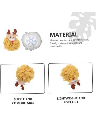 2pcs Bath Ball Shower Puff & Loofah Set | Holiday Bath Scrubber & Back Scrubber | Premium Shower Sponge Pouf - Buy Online on GoSupps.com