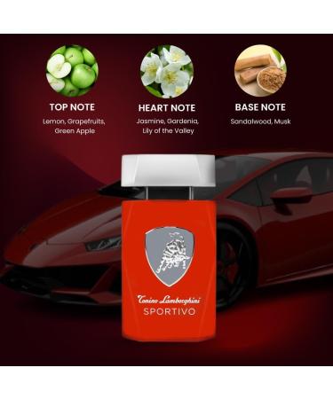 Lamborgheeni SPORTIVO | Eau De Toilette 75ML | Green Apple Gardenia Sandalwood Notes | Long Lasting Perfume - Buy Online on GoSupps.com
