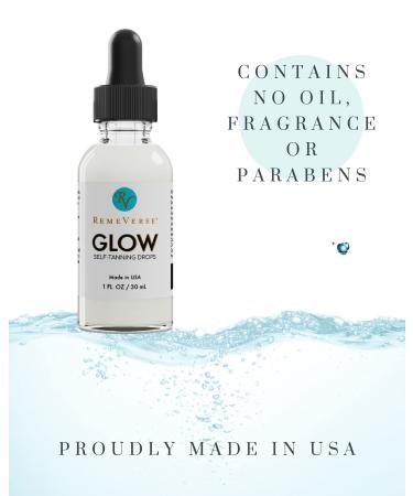 RemeVerse Glow Self-Tanning Drops with Aloe - Sunless Tanner for Face & Body, Buildable Color - 1FL Oz - Buy Online on GoSupps.com
