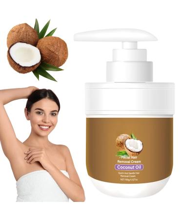 Cr me d pilatoire l'huile de coco pour le visage convient la l vre sup rieure et au menton convient aux peaux sensibles douce non irritante et non collante 1Pcs