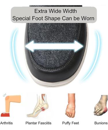 Men's Diabetic Shoes - Adjustable Lightweight Plantar Fasciitis Footwear for Swollen Feet | Size 12 Black - Ideal for Grandparents - Buy Online on GoSupps.com