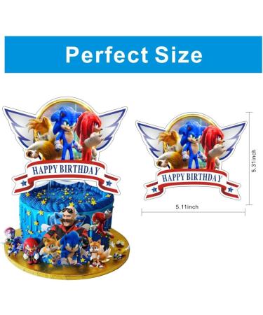 33pcs Sonic Cake Decorations with 1pcs Cake Topper 16pcs Cupcake Toppers and Cupcake Wrappers for Boys Birthday Party Supplies - Buy Online on GoSupps.com
