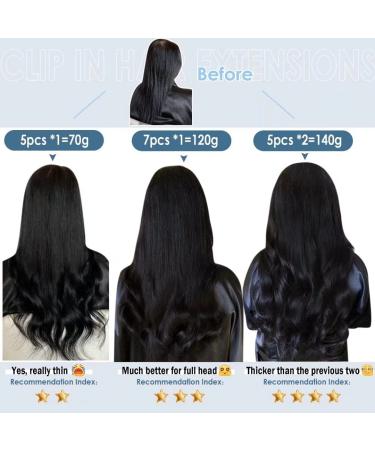 Laavoo Ombre Clip-In Hair Extensions - Real Remy Hair 70cm Dark Brown Balayage 5 Pieces Lightweight & Easy to Use - Buy Online on GoSupps.com