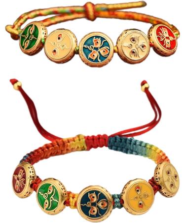OralGos Handwoven Bracelet - Colorful Five Route Wealth Bracelet for Prosperity & Luck | Ethnic Hand Chain Jewelry International Shipping - Buy Online on GoSupps.com