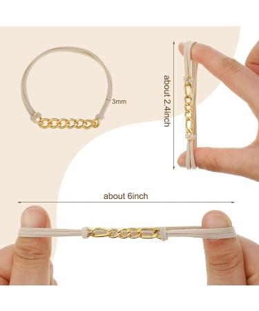 Gold Hair Tie Bracelet Set - 9 Pieces Elastic Hair Ties for Women & Girls - Buy Online on GoSupps.com