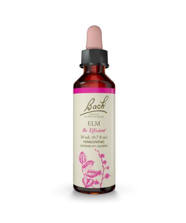 Bach Original Flower Remedies Elm - Be Efficient - Natural Homeopathic Flower Essence for Emotional Balance - Vegan Gluten Free Sugar Free - 20mL Dropper