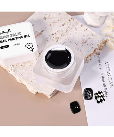 Wire Draw Nail Painting Gel Nail Art Tools UV Gel Nail Art Varnish White Black Semi Permanent Soak Off Gel Manicure Rubbing Gel - (Color: Black) - Buy Online on GoSupps.com