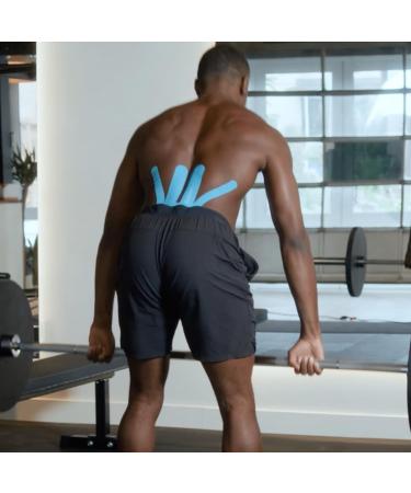 Spidertech Professional Pre-Cut Kinesiology Tape for Lower Back Pain Relief - Black 4 Pack | Ideal for Athletes & Physiotherapists - Buy Online on GoSupps.com