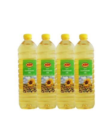 KTC Pure Sunflower Oil 1L | This oil type is prepared by pressing the sunflower seeds | For all frying baking & salads | Indian Origin | Pack Of 4