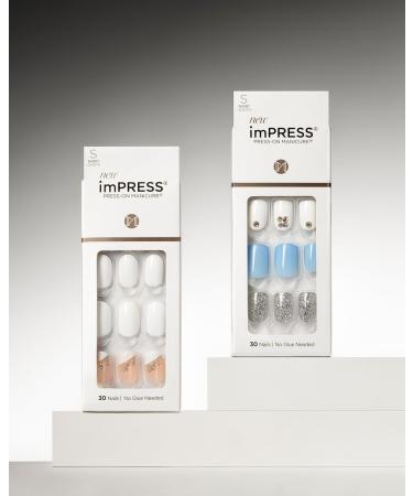KISS imPRESS Press-On Manicure I'd Rather Be Short Length Square with PureFit Technology Includes Prep Pad Mini File Cuticle Stick and 30 Fake Nails - Buy Online on GoSupps.com