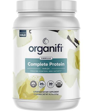 Complete Protein Vanilla Flavor - Organic Vegan Plant Based Protein Powder with Enzymes - 30 Day Supply - No Soy Dairy or Gluten (Vanilla Pack of 1)