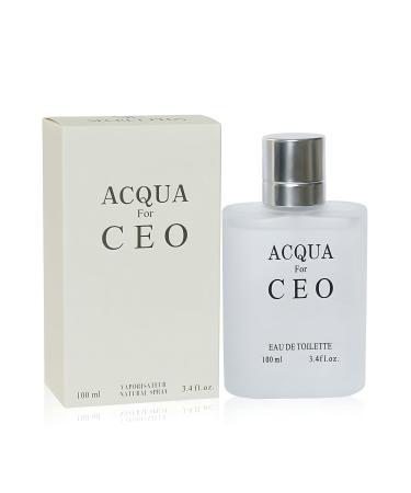 AQUA FOR CEO Eau De Toilette Spray Perfume Fragrance For Men- Daywear Casual Daily Cologne Set With Deluxe Suede Pouch- 3.4 Oz Bottle- Ideal EDT Beauty Gift For Birthday Anniversary AQUA FOR CEO 3.4 Fl Oz (Pack of 1)