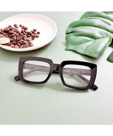 Stylish Oversized Square Reading Glasses for Women - 4 Pack | Trend Setters | 2.75x Magnification (Black - Buy Online on GoSupps.com
