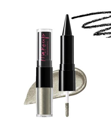 G n rique Narcescent Glitter Eyeliner - Dual Head Black Eyeliner Easy to Smudge Waterproof Combination Makeup Long-Lasting Shiny Eye Makeup Beauty Makeup for a