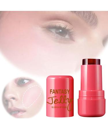 Milk Jelly Blush Milk Makeup Jelly Tint Milk Cooling Water Jelly Tint Milk Blush Stick Jelly Lip Tint Lip And Cheek Stain Sheer Natural Long-Lasting Multi Use Makeup Blush Stick (Red(2) 0.98 2.16 inch) Red(2) 1 count (Pack of 1)