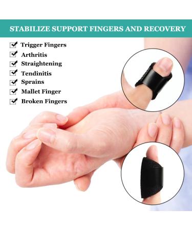Small Finger Splints (2 Pcs) - Trigger Finger Thumb Brace Arthritis Support & Protector for Broken Fingers - Ideal for Thumb Middle Ring Index & Pinky Finger - Buy Online on GoSupps.com
