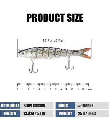 TRUSCEND Multi Jointed Swimbaits - Lifelike Fishing Lures for Bass Trout - Slow Sinking Bionic Swimbaits - Freshwater and Saltwater - A1-5.5inch - 0.95oz - Buy Online on GoSupps.com